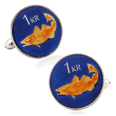 Hand Painted Iceland Coin Cufflinks