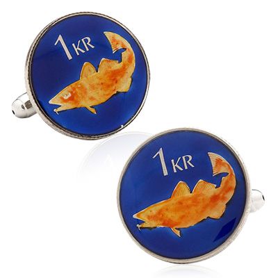 Hand Painted Iceland Coin Cufflinks