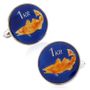 Hand Painted Iceland Coin Cufflinks