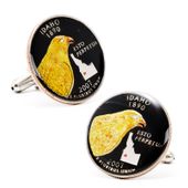 Hand Painted Idaho State Quarter Cufflinks