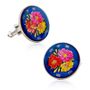 Hand Painted Japanese Cherry Blossom Coin Cufflinks