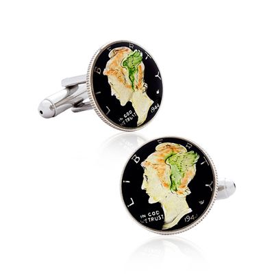 Hand Painted Liberty Dime Coin Cufflinks