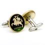 Hand Painted Lithuania Coin Cufflinks