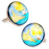 Hand Painted Maine State Quarter Cufflinks