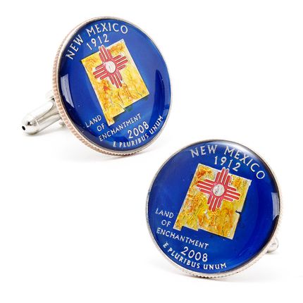 Hand Painted New Mexico State Quarter Cufflinks