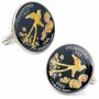 Hand Painted Oklahoma State Quarter Cufflinks