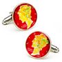 Hand Painted Red Liberty Dime Cufflinks