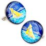 Hand Painted Rhode Island State Quarter Cufflinks