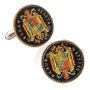 Hand Painted Spanish Una Peseta Cufflinks