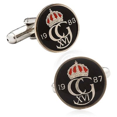 Hand Painted Swedish Fifty Ore Coin Cufflinks