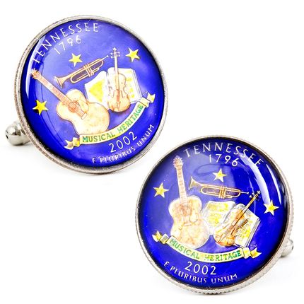 Hand Painted Tennessee State Quarter Cufflinks