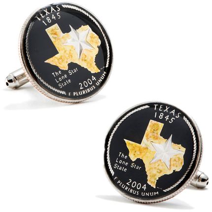 Hand Painted Texas State Quarter Cufflinks