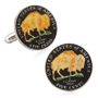 Hand Painted Usa Buffalo Nickel Coin Cufflinks