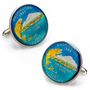 Hand Painted Washington State Quarter Cufflinks