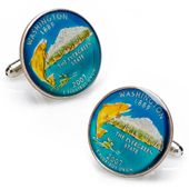 Hand Painted Washington State Quarter Cufflinks