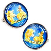 Hand Painted Wisconsin State Quarter Cufflinks