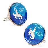 Hand Painted Wyoming State Quarter Cufflinks