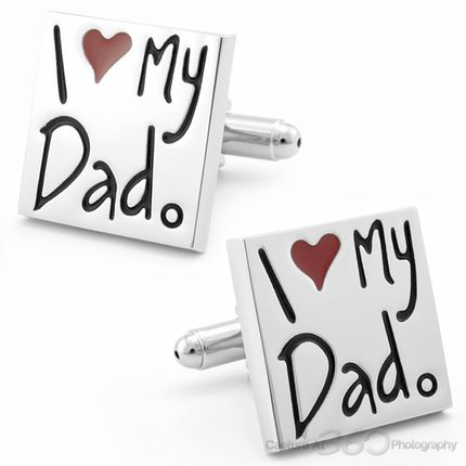 Handwritten I Love Dad Cufflinks