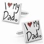 Handwritten I Love Dad Cufflinks