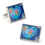 Heart Earth Stamp Cufflinks