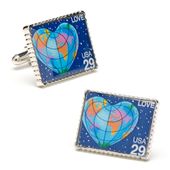 Heart Earth Stamp Cufflinks