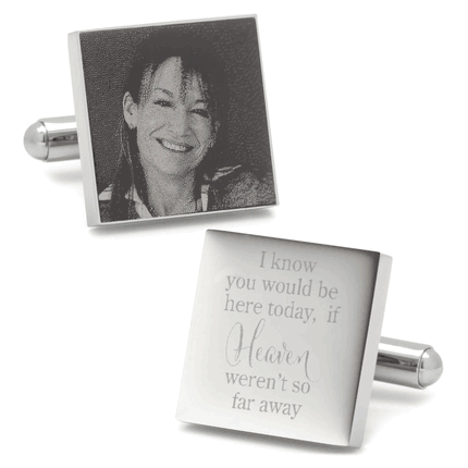Heaven so far away Custom Photo Engravable Cufflinks