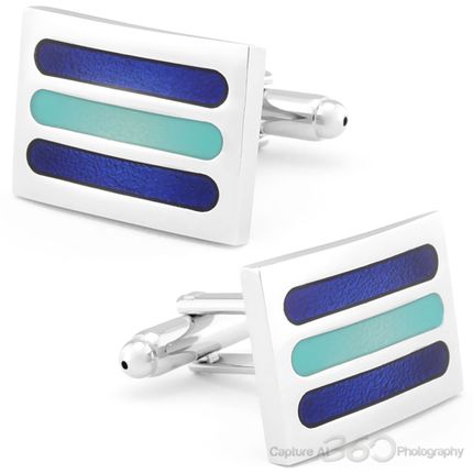 High Fashion Blue Rhodium Cufflinks