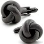 Hollow Gunmetal Knot Cufflinks