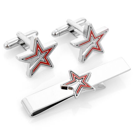 Houston Astros Cufflinks and Tie Bar Gift Set