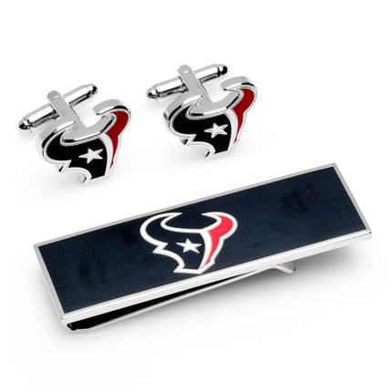 Houston Texans Cufflinks And Money Clip Gift Set