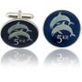 Iceland 2 Dolphins Coin Cuff Links