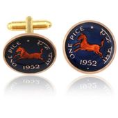 India Horse Coin Cuff Links