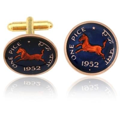 India Horse Coin Cuff Links