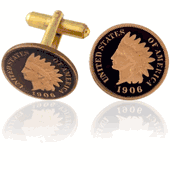 Indian Head Penny Coin Cuff Links