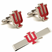 Indiana University Hoosiers Cufflinks And Tie Bar Gift Set