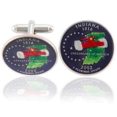 Indianian Quarter Coin Cuff Links