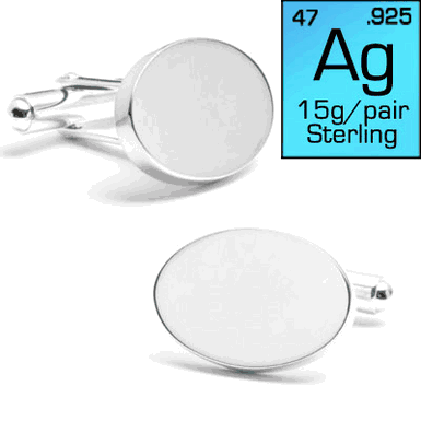 Infinity Edge Oval Engravable Cufflinks