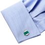 Inlaid Emerald Green Cats eye Disc Cufflinks