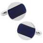 Inlaid Navy Blue Cats eye Disc Cufflinks