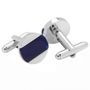Inlaid Navy Blue Cats eye Disc Cufflinks