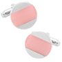 Inlaid Pink Cats eye Disc Cufflinks