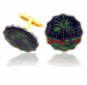 Iraq Palm Tree Coin Cuff Links