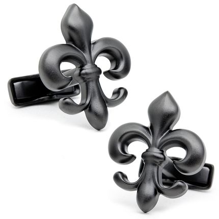 Iron Black Fleur Di Lis Cufflinks