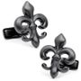 Iron Black Fleur Di Lis Cufflinks