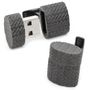 Iron Black Woven Oval Usb Cufflinks