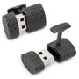 Iron Black Woven Oval Usb Cufflinks