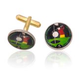 Isle Of Man Golfer Coin Cuff Links