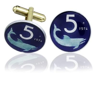 Italy Shark Coin Cuff Links