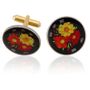 Japan 100 Yen 3 Flowers Coin Cuff Links