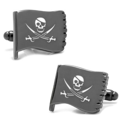 Jolly Roger Waving Flag Cufflinks